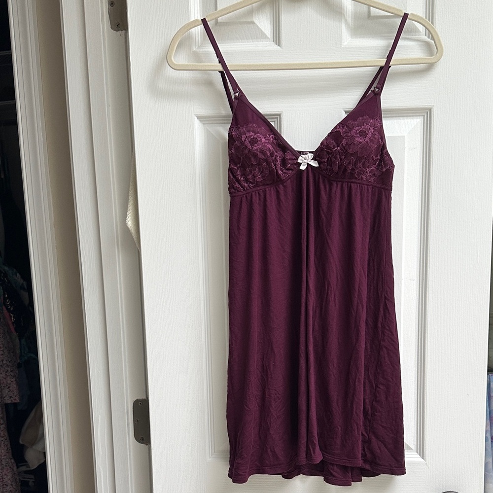 Victoria’s Secret Lace Trim Burgundy Intimates Nightgown